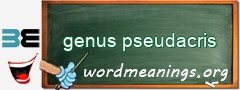 WordMeaning blackboard for genus pseudacris